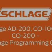 Schlage AD200 CO100 And CO200 Changing The Programming Code