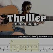 Thriller Michael Jackson Fingerstyle Guitar TAB Chords Lyrics