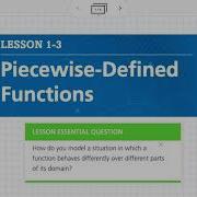 Piecewise Defined Functions Lesson 1 3