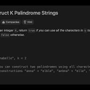 Leetcode 1400 Construct K Palindrome Strings