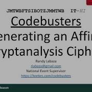 Codebusters Generating An Affine Cryptanalysis Cipher
