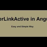 RouterLinkActive In Angular