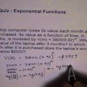 Quiz Exponential Function Q24 Depreciation Application