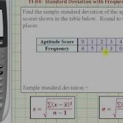 TI84 One Variable Statistics Standard Deviation From A Frequency Table