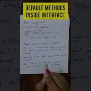 Default Methods Inside Interface Java Javaprogramming Learning Tutorial