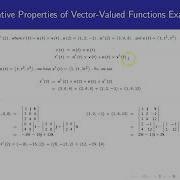 Derivative Properties Of Vector Valued Functions Examples