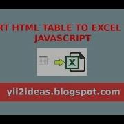 Export Html Table To Excel