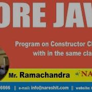 Core Java Tutorials Program On Constructor Changing With In The Same Class Mr Ramachandra