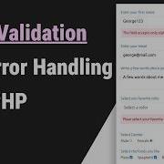 PHP Form Validation Error Handling Complete Tutorial