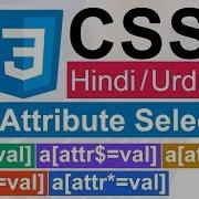 CSS Advanced Selectors Attribute Selectors Tutorial In Hindi Urdu