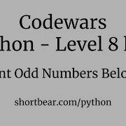 Codewars Python Count Odd Numbers Below N