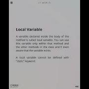 05 Short JAVA JAVA Variables Local Variable Static Variable Instance Variable