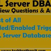 Get List Of All Disabled Enabled Triggers In SQL Server Database SQL Server Tutorial