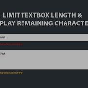 Limit Textbox Length And Display Remaining Characters Using By Javascript