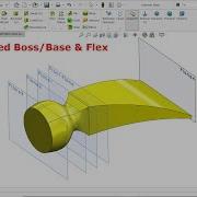 Основание и гибкая деталь SolidWorks Lofted Boss головка молота
