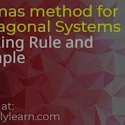 4 Thomas Method For Tridiagonal Systems Working Rule And Example