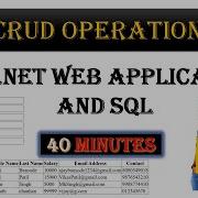 CRUD Operations Using ASP Dot Net And SQL Server Insert Delete Update Select Interview Preparation