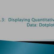 Stats Honors 1 3 Displaying Quantitative Data Dotplots