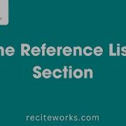 Reference List Section