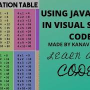 Multiplication Table On Visual Studio Code