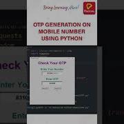 OTP Generation On Mobile Number Using Python Python Practically