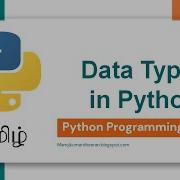 Программирование на Python на тамильском языке Типы данных в Python Маноджкумар С