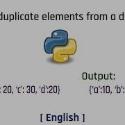 Remove Duplicate Elements From Dictionary Python English Tutorial 2022