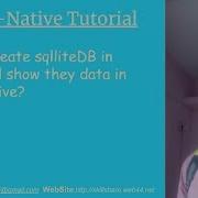How To Create SqlliteDB In Insert And Show They Data In React Native