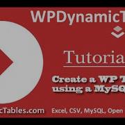 Create WordPress Dynamic Table Table Using A MySQL Query