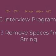 Remove Spaces From A String C Interview Programs Logic First Tamil