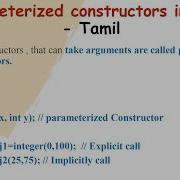 Parameterized Constructors In C In Tamil