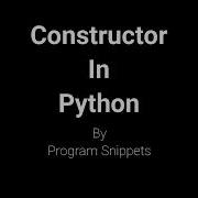 Constructor In Python
