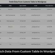 Fetch Data From Custom Table In WordPress