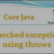 Core Java 73 Checked Exception Using Throws