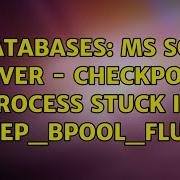 Databases MS SQL Server Checkpoint Process Stuck In SLEEP BPOOL FLUSH 2 Solutions