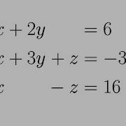 Solving A System Of Linear Equations Missing Z And Y