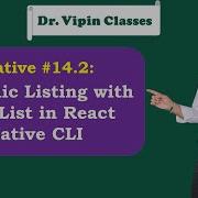 React Native CLI Dynamic Flatlist 14 2 Dr Vipin Classes