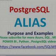 Postgresql Tutorials Alias In Postgresql Postgresql Alias Advantages Disadvantages
