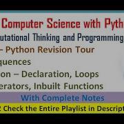 Python Revision Tour Class 12 Computer Science With Python Chapter 1 Computer Science 12