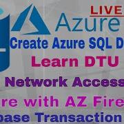Azure Create SQL Database DEMO SQL DTU SQL Firewall Security