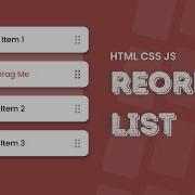 Reordering List With Drag And Drop Using HTML CSS JS
