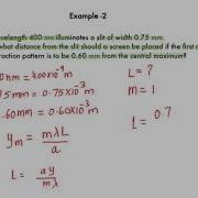Single Slit Diffraction Sample Problem 2
