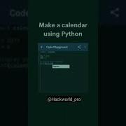 Make A Calendar Using Python