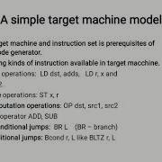 Compiler Simple Target Machine And Instruction Cost