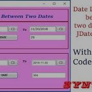 Java Date Difference Between Two Dates Using JDateChooser With Source Codes