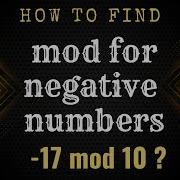 How To Find Mod For Negative Numbers