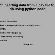 How To Store CSV Data In Postgres Database Using Python