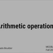 Arithmetic Operations