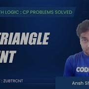 ZUBTRCNT D Triangle Count Coding With Logic CP Problems Solved Simple