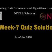 PDSA Week 7 Quiz Solution NPTEL Solution PDSA Python Jan Mar 2020